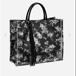 Johnny Was Dreamer Classic Canvas Tote Black & White- NWT